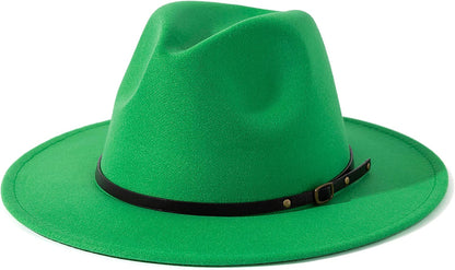 Lisianthus Women Belt Buckle Fedora Hat Apparel & Accessories > Clothing Accessories > Hats Lisianthus Forest-green  