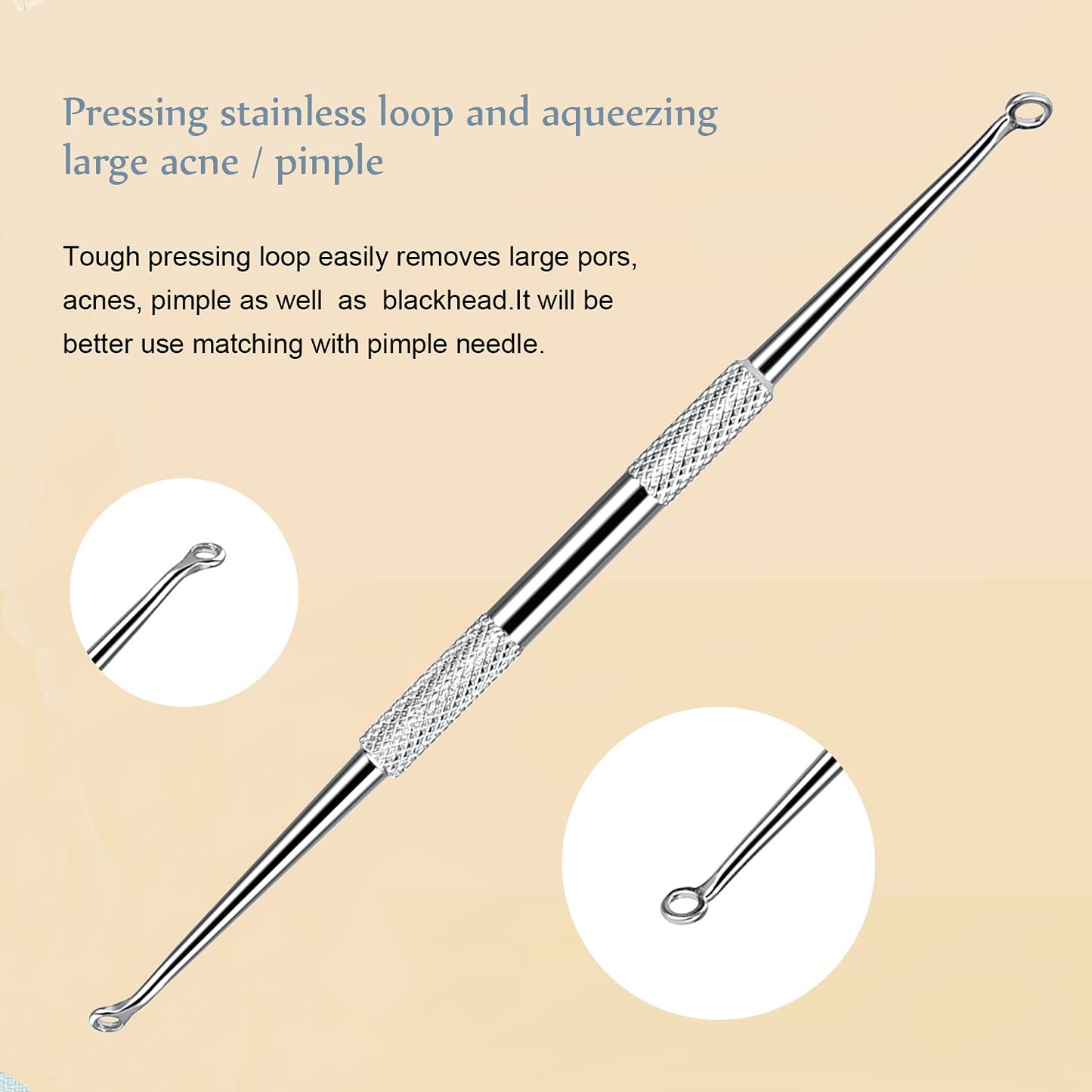 Blackhead Remover Pimple Popper Tool Kit, 6-In-1 Blackhead Comedone Acne Blemish Pimple Extractor Tool Kit Tweezers Kit Skin Care Tools for Face Health & Beauty > Personal Care > Cosmetics > Cosmetic Tools > Skin Care Tools SKINOSM   