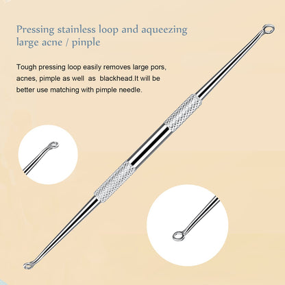 Blackhead Remover Pimple Popper Tool Kit, 6-In-1 Blackhead Comedone Acne Blemish Pimple Extractor Tool Kit Tweezers Kit Skin Care Tools for Face Health & Beauty > Personal Care > Cosmetics > Cosmetic Tools > Skin Care Tools SKINOSM   