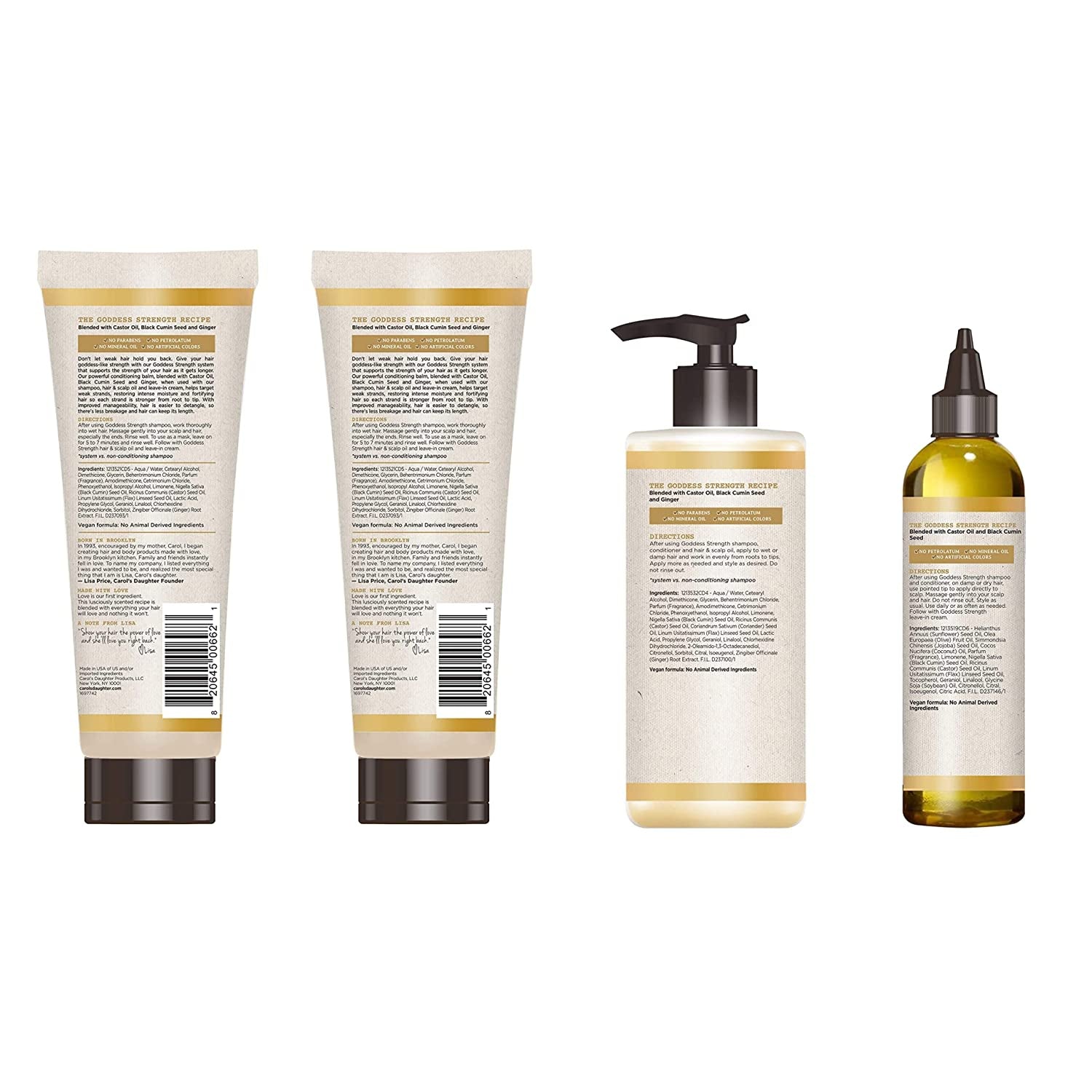 Carol'S Daughter Goddess Strength 4 Full Size Products Hair Care Set - Sulfate Free Shampoo, Conditioner, Leave In, Scalp & Hair Oil Treatment- for Curly, Natural Hair Health & Beauty > Personal Care > Hair Care Carol's Daughter   