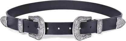 SUOSDEY Fashion Leather Belts for Women with Vintage Metal Buckle Belt Apparel & Accessories > Clothing Accessories > Belts SUOSDEY Black-04 L: 35''-40'' Waist 