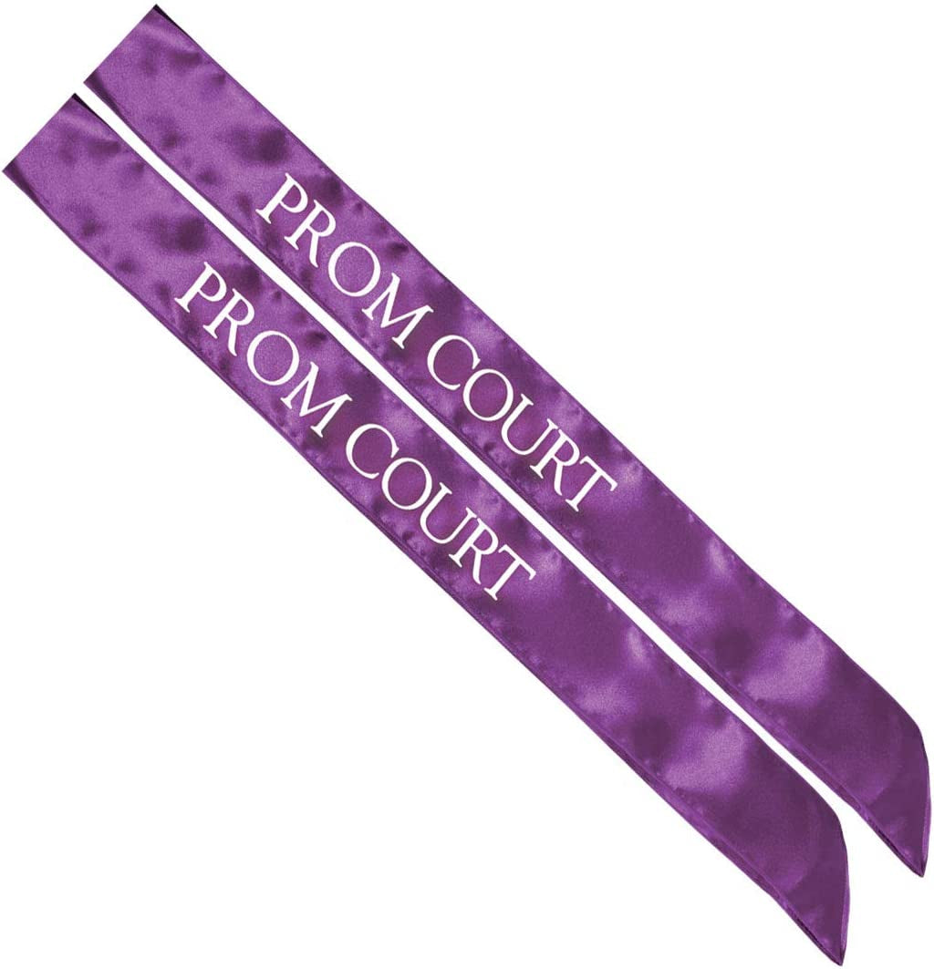 Blue Prom Court Sash, Gold Imprint, Pack of 2 Apparel & Accessories > Clothing Accessories > Sashes Anderson's Purple/White Prom Court Sashes  