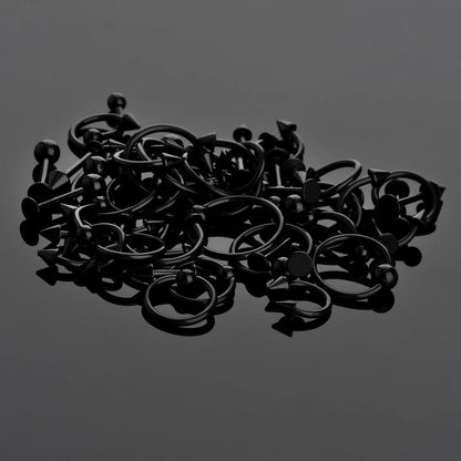 IPINK Spike Bars Labret Lip Ring Stud Body Piercing Stainless Steel Black 50Pcs 16G Apparel & Accessories > Jewelry > Body Jewelry IPINK   