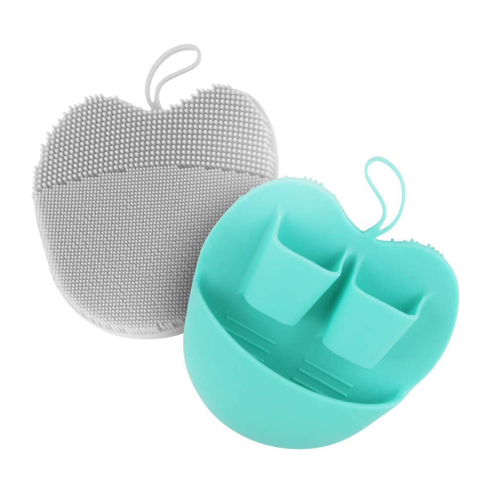 INNERNEED Super Soft Silicone Face Cleanser and Massager Brush Manual Facial Cleansing Brush Handheld Mat Scrubber for Sensitive, Delicate, Dry Skin (Pack of 4) Health & Beauty > Personal Care > Cosmetics > Cosmetic Tools > Skin Care Tools INNERNEED Blue+gray  