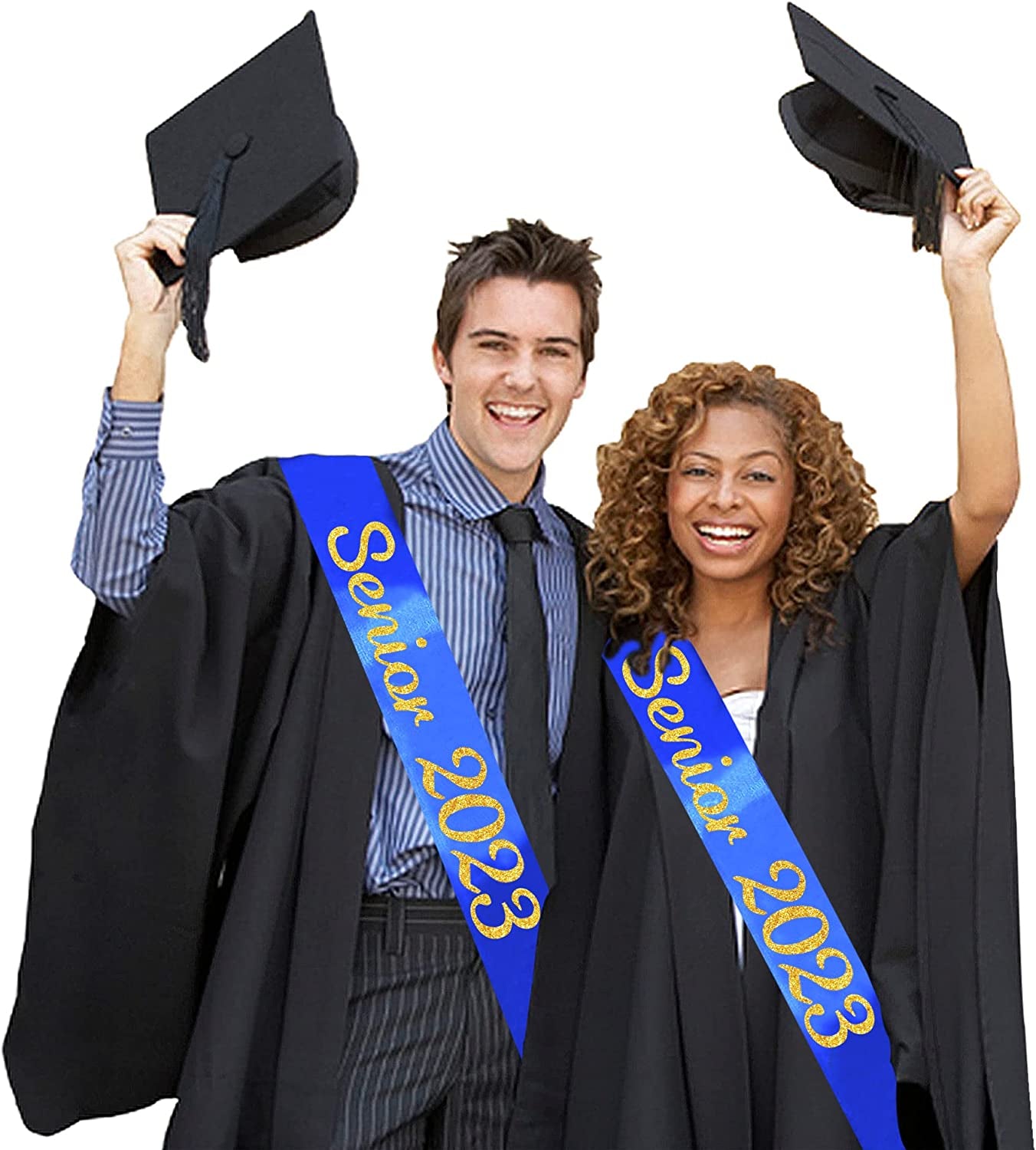 Blue Senior 2023 Satin Sash - 2023 Graduation Sash - Finally Graduated - Senior Cheer Sash - Cheerleader Sash - Competition Sash Apparel & Accessories > Clothing Accessories > Sashes Partyprops   