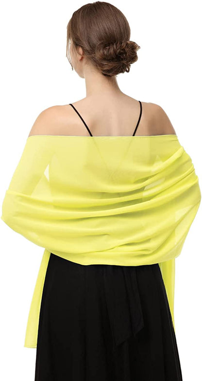 Chiffon Shawls Scarves Wraps for Bridal Wedding Party Evening Dress and Special Occasion Dresses Apparel & Accessories > Clothing Accessories > Scarves & Shawls Baoqiya Yellow Length(79") * Width(19") 