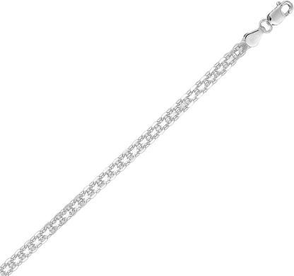 Ritastephens Sterling Silver Italian 3Mm Bismark Link Chain Anklet, Bracelet, or Necklace Apparel & Accessories > Jewelry > Anklets Ritastephens   