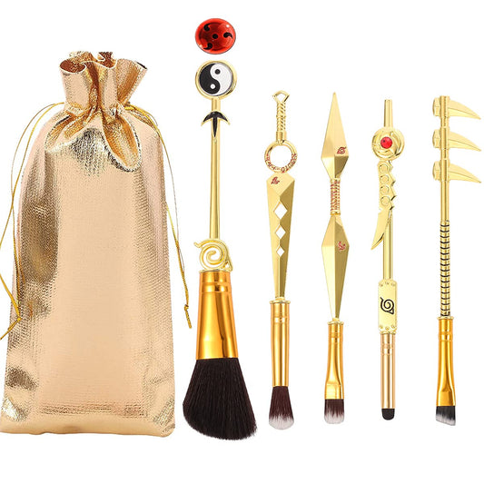 Makeup Brushes Set,Magic 5Pcs Cosmetic Brushes Wand Kit for Women Eye Shadow Eyeliner Blending Pencil Lip Foundation Brushes with Gift Bag,Bright Gold Health & Beauty > Personal Care > Cosmetics > Cosmetic Tools > Makeup Tools Van Billion Bright Gold  