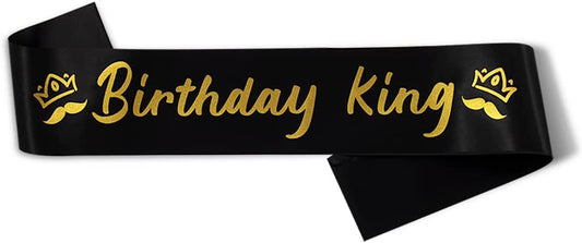 Party to Be Birthday King Sash Birthday Party Decoration Party Favors Gifts for Boys and Men Black Apparel & Accessories > Clothing Accessories > Sashes Party to Be King (Black)  
