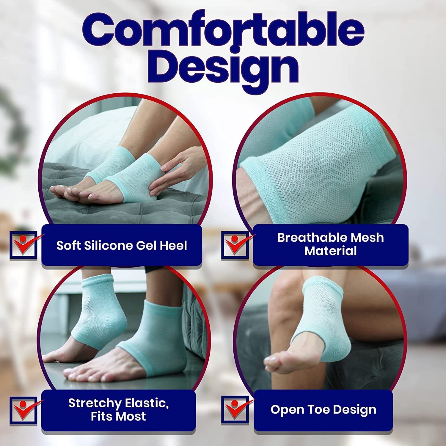 Moisturizing Socks for Cracked Heel Repair - Dry Heels Treatment for Rough Feet, Toeless Aloe Lotion Moisturizer Silicone Gel Lined Moisture Spa Heel Socks Pedicure Foot Care for Women Men Fits Most Health & Beauty > Personal Care > Foot Care ARMSTRONG AMERIKA   