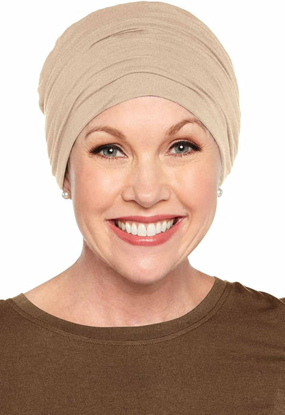 Cardani Sophisticate Turban Silky Soft Viscose from Bamboo Hat Apparel & Accessories > Clothing Accessories > Headwear Cardani Luxury Bamboo - French Beige One Size 