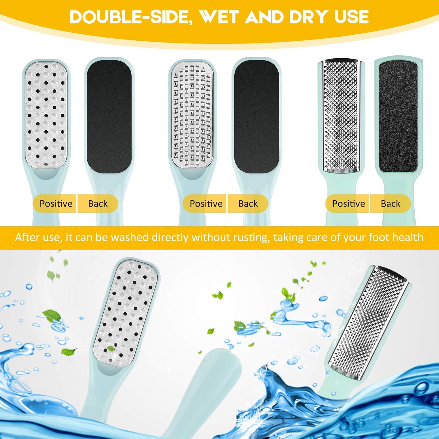 Pedicure Foot File Tools Kit - Professional Feet Corns Callus Remover Shaver Hard Dead Skin Removal Double-Sided Home Professional Wet Dry Use Best Gift for Family Friends Men Women Foot Care Set Health & Beauty > Personal Care > Foot Care soulkoo   