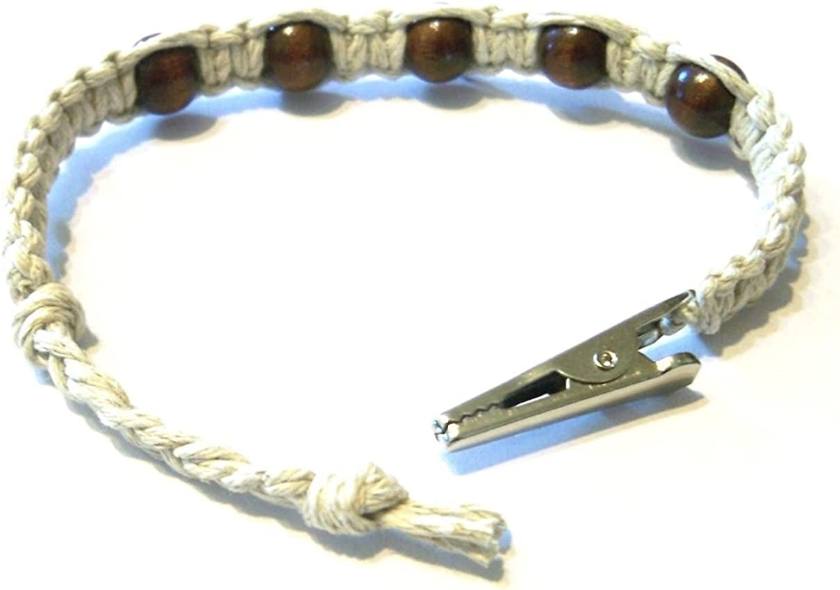 Brown Wood Beaded Adjustable Alligator Clip Hemp Bracelet - Handmade Apparel & Accessories > Jewelry > Bracelets Hempnotic Jewelry   