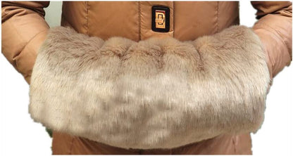 Faux Fur Hand Muffs with Ionterior Pocket-Luxurious Faux Rabbit Mittens-Wrist Hand Warmer Gloves Can Keep Your Hand and Wrist Warm in Cold Season Compatible Girls Women Apparel & Accessories > Clothing Accessories > Gloves & Mittens VVS-eLife Khaki  