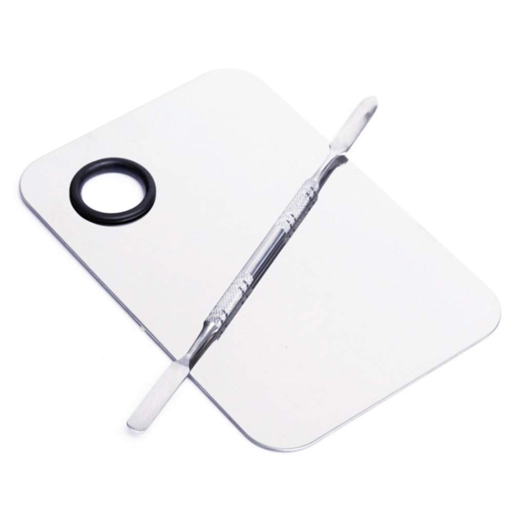 Stainless Steel Cosmetic Makeup Palette, Professional Cosmetic Mixing Makeup Palette Spatula Makeup Artist Tool, Beauty Salon Color Cream Mixing Palette with a Spatula Makeup Nail Art Palette Health & Beauty > Personal Care > Cosmetics > Cosmetic Tools > Makeup Tools AKIRO 2 Piece Set  