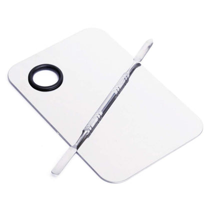 Stainless Steel Cosmetic Makeup Palette, Professional Cosmetic Mixing Makeup Palette Spatula Makeup Artist Tool, Beauty Salon Color Cream Mixing Palette with a Spatula Makeup Nail Art Palette Health & Beauty > Personal Care > Cosmetics > Cosmetic Tools > Makeup Tools AKIRO 2 Piece Set  