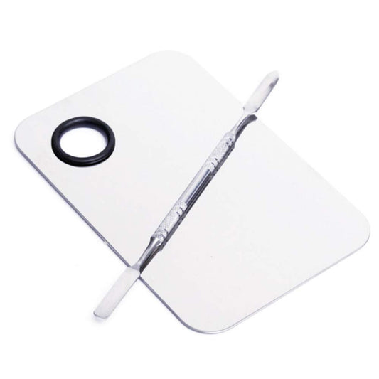 Stainless Steel Cosmetic Makeup Palette, Professional Cosmetic Mixing Makeup Palette Spatula Makeup Artist Tool, Beauty Salon Color Cream Mixing Palette with a Spatula Makeup Nail Art Palette Health & Beauty > Personal Care > Cosmetics > Cosmetic Tools > Makeup Tools AKIRO 2 Piece Set  