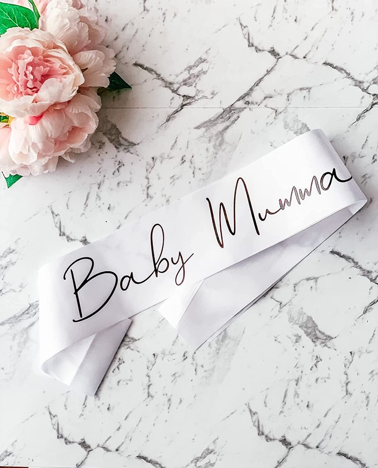 Baby Mama Sash for Baby Shower, Mummy to Be Sash for New Mom, Baby Shower Decorations, Gift Ideas for Soon to Be Parents, Gender Reveal Boy or Girl Party Supplies for Pregnant AF Mother to Be Apparel & Accessories > Clothing Accessories > Sashes MONBISTY   
