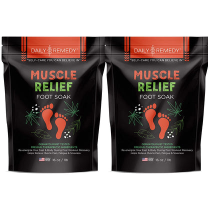 Tea Tree Oil Foot Soak with Epsom Salt - Made in USA - for Toenail Irritations, Athletes Foot, Stubborn Foot Odor Scent, Softens Calluses & Soothes Sore Tired Feet - 2 PACK Health & Beauty > Personal Care > Foot Care DAILY REMEDY Eucalyptus  