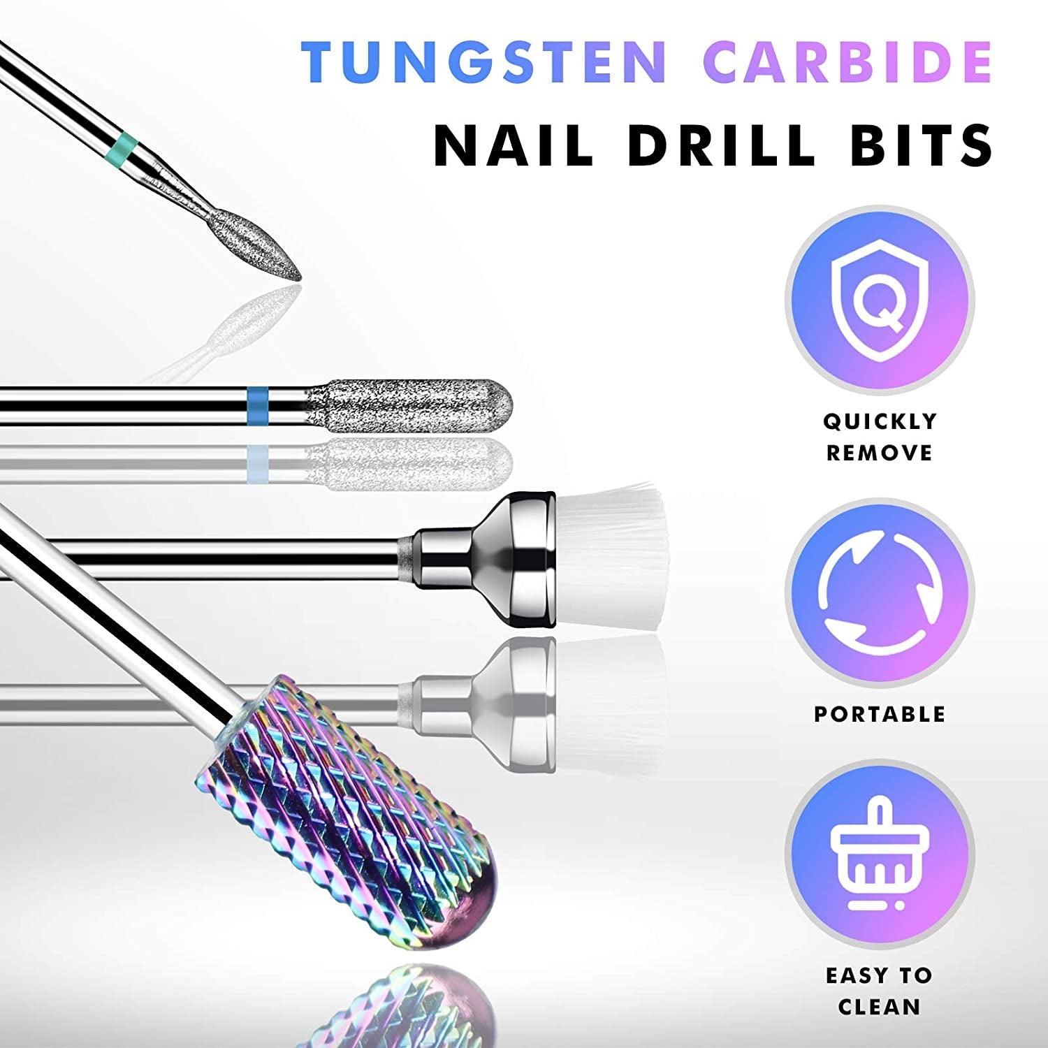 INFELING Nail Drill Bits Set - Nail Bits for Nail Drill, Efile Nail Drill Bits for Acrylic Nails 10Pcs 3/32 Inch Nail Bits for Remove Acrylic Gel Nails Cuticle Manicure Pedicure Tools Health & Beauty > Personal Care > Cosmetics > Cosmetic Tools > Nail Tools INFELING   