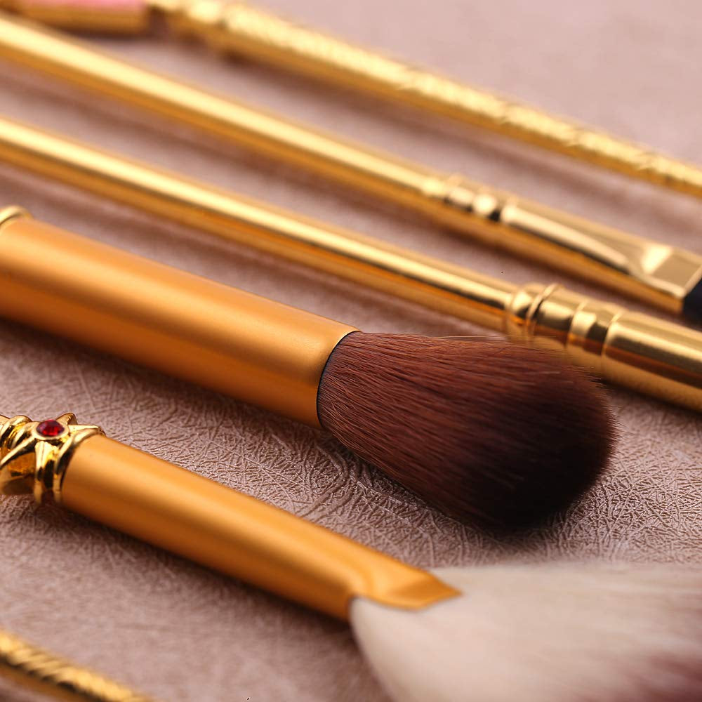 Sailor Moon Makeup Brushes Set - 5Pcs Cosmetic Makeup Brush Set Professional Tool Kit Set Pink Drawstring Bag Included Health & Beauty > Personal Care > Cosmetics > Cosmetic Tools > Makeup Tools rongji jewelry   