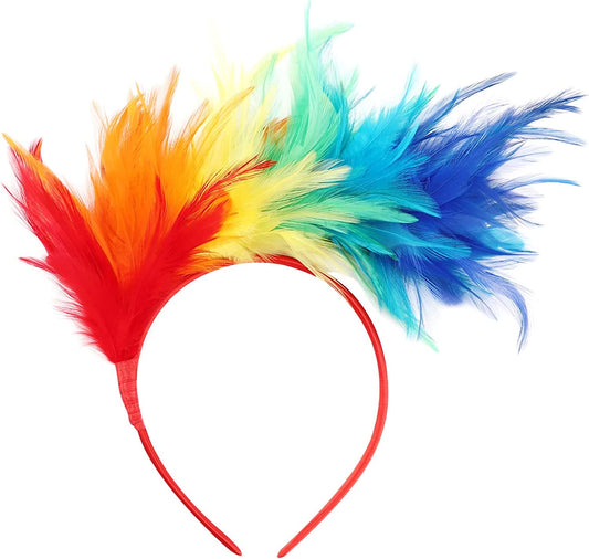 DRESHOW 1920S Fascinator Feather Headband for Women Cocktail Tea Party Headwear Flapper Gatsby Headpiece Apparel & Accessories > Clothing Accessories > Headwear DRESHOW   