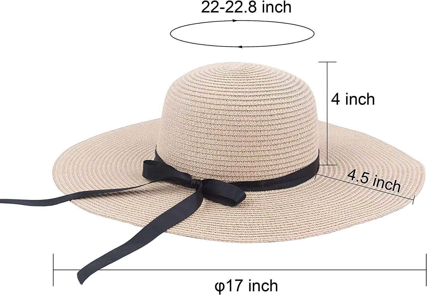 Muryobao Womens Wide Brim Straw Sun Hat Floppy Foldable Roll up Cap UPF 50+ Summer Beach Hats Apparel & Accessories > Clothing Accessories > Hats Muryobao   