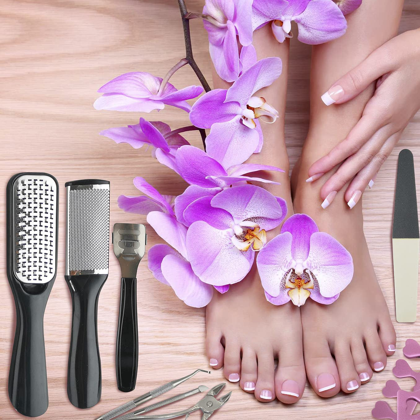 Nado Care Pedicure Kit Professional Foot Scrubber Pedicure Foot Soak 23 in 1 Stainless Steel Foot Care Kit Foot Rasp Dead Skin Remover Pedicure Kit for Men Women Best Gift Health & Beauty > Personal Care > Foot Care Nado care   
