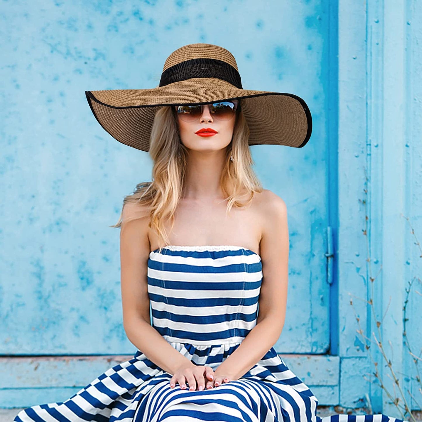 Sun Hats for Women Wide Brim Summer Beach Hats for Women Foldable Travel Straw UV Protection Apparel & Accessories > Clothing Accessories > Hats Sierry   