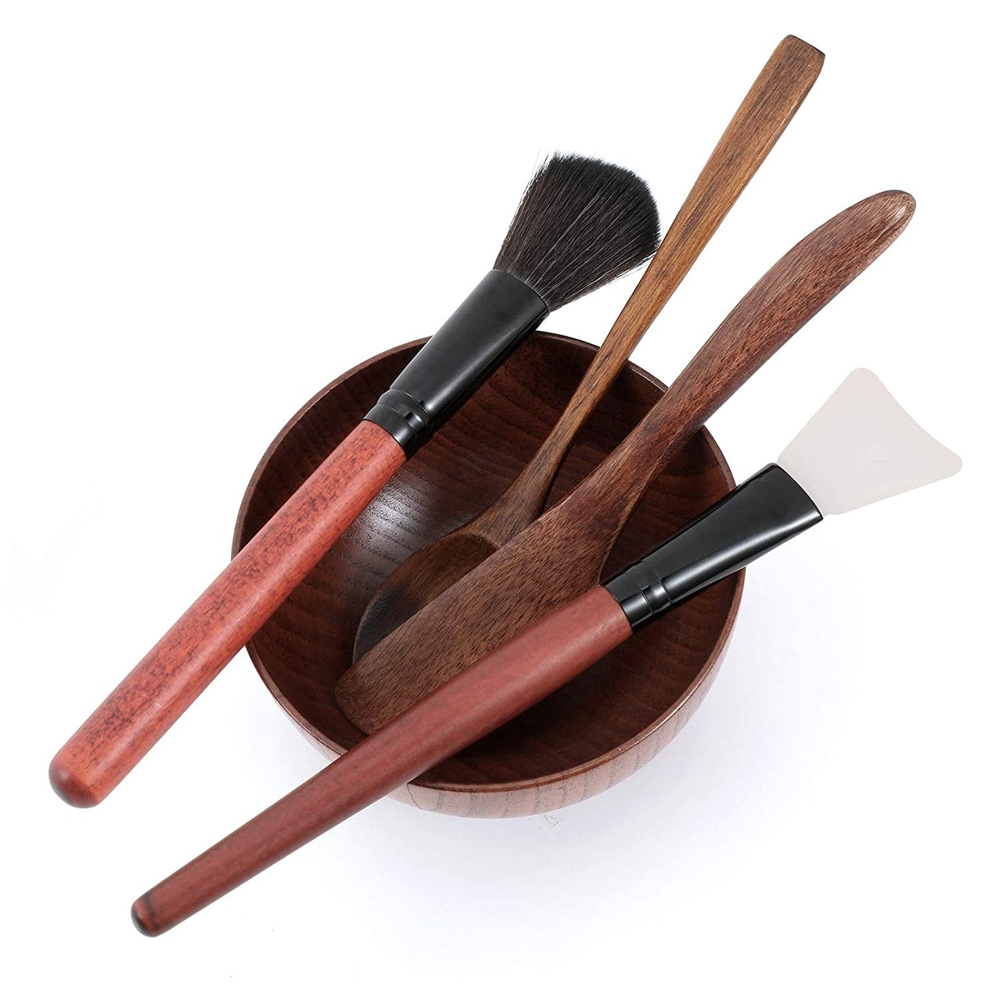 MWOOT DIY Facial Mask Bowl Set, 5-Pack DIY Clay Mask Mixing Kit with Brushes and Bowl, Mask Mixing Tools for Mixing Clay Mask DIY - Brown Health & Beauty > Personal Care > Cosmetics > Cosmetic Tools > Skin Care Tools MWOOT   