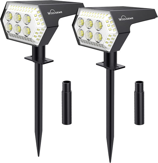 Solar Landscape Spotlights, Whousewe 108 Leds Solar Spot Lights Outdoor with 4 Bright Modes [ 7-Sided Lights ], Wall & Ground Mounted, IP65 Waterproof, Cold White, 2 Pack Apparel & Accessories > Jewelry > Body Jewelry Whousewe 2 Pack  