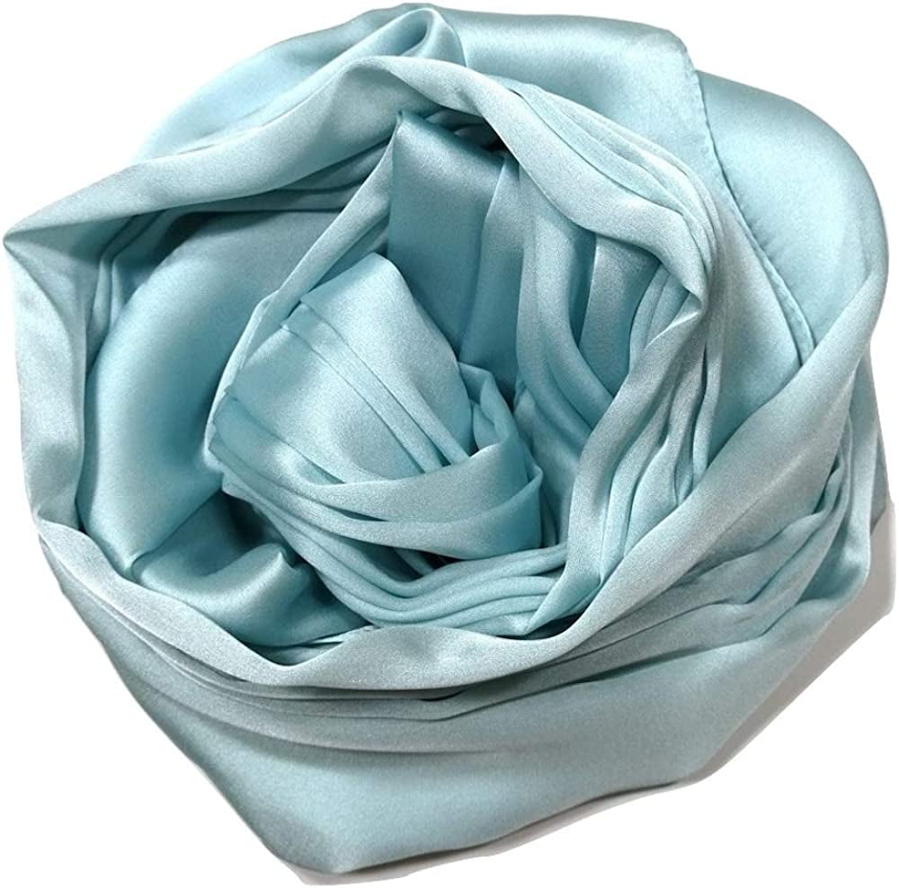 Shanlin Silk Feel Long Satin Patterned & Solid Color Scarves for Women in Gift Box Apparel & Accessories > Clothing Accessories > Scarves & Shawls Shanlin Solid Color: Pale Blue  