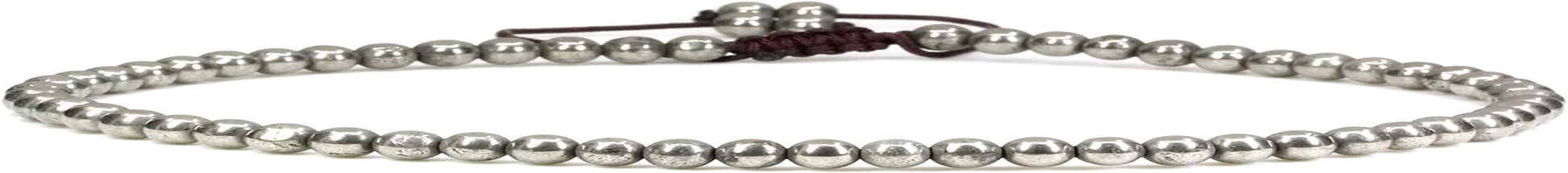 Keleny Natural Gemstone 4Mm round Bead Charm Stretch Anklet for Women Brown Rope Adjustable 8.6-11 Inch Apparel & Accessories > Jewelry > Anklets Kelenystones Yellow Iron Pyrite  