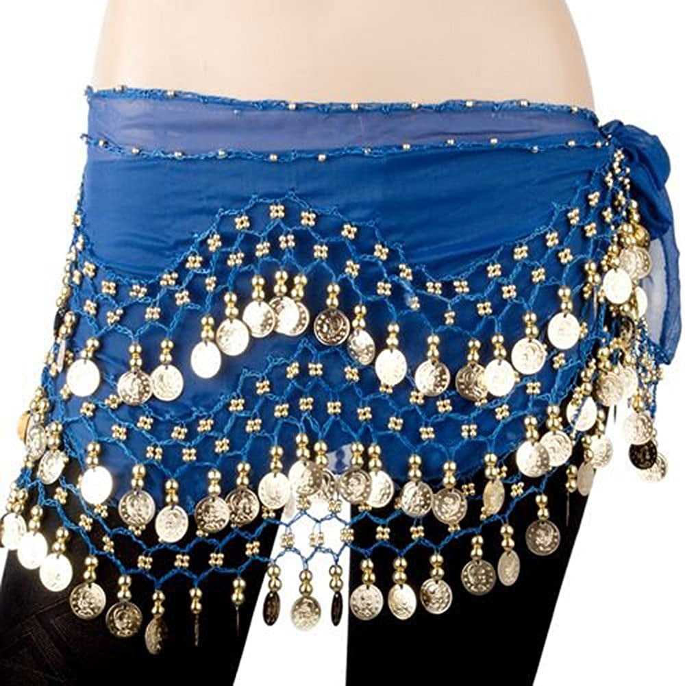 Bellylady Gold Coins Belly Dance Hip Scarf, Wholesale Dance Belt & Gypsy Bracelet Apparel & Accessories > Clothing Accessories > Scarves & Shawls BellyLady   