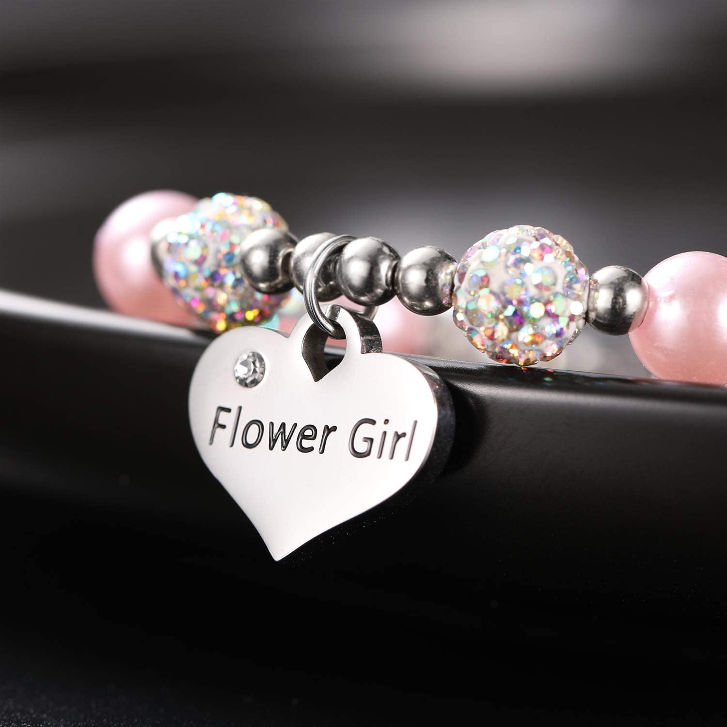 Flower Girls Bracelet Pearl and Rhinestones Balls Flower Girl Gifts Use in Wedding Party Apparel & Accessories > Jewelry > Bracelets Vinjewelry   