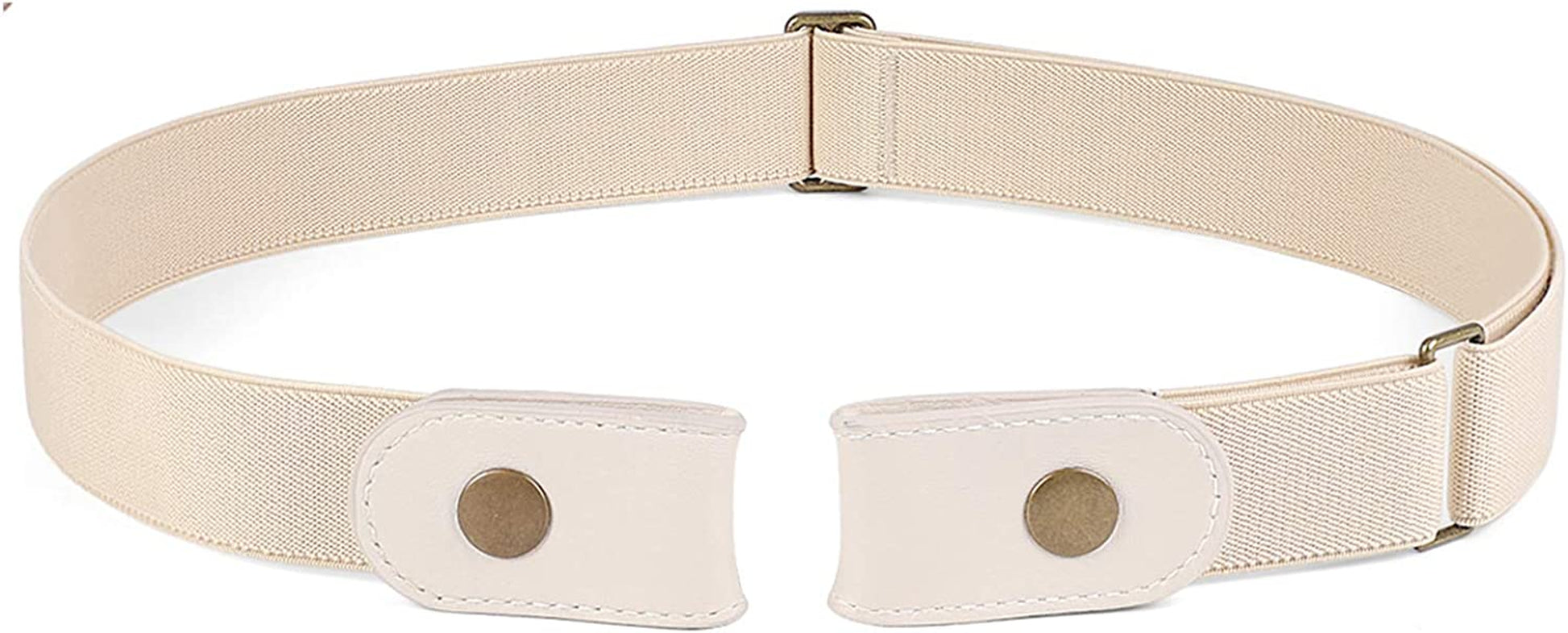No Buckle Stretch Belt for Women Men Elastic Waist Belt up to 72 Inch for Jeans Pants Apparel & Accessories > Clothing Accessories > Belts WERFORU F-beige Pants Size 31"-50" 