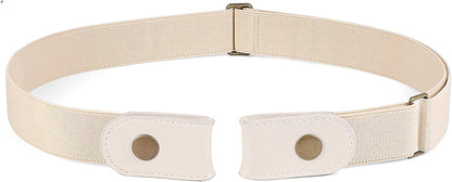 No Buckle Stretch Belt for Women Men Elastic Waist Belt up to 72 Inch for Jeans Pants Apparel & Accessories > Clothing Accessories > Belts WERFORU F-beige Pants Size 31"-50" 