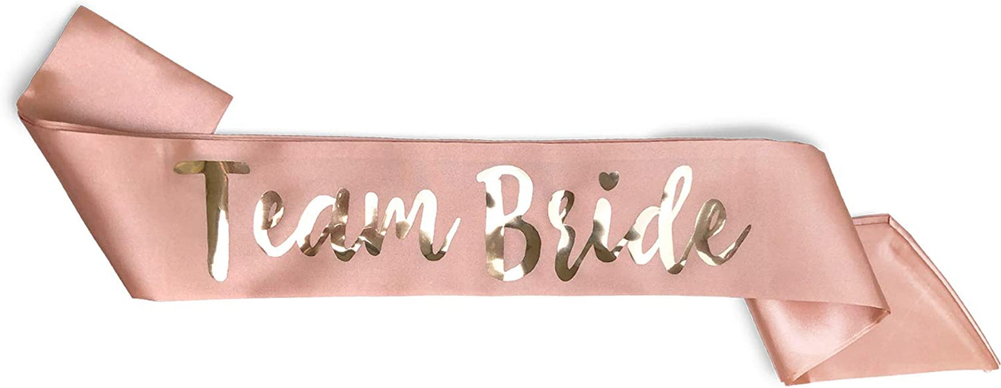 Team Bride Range Individual Sash - Sophisticated & Fun Party Favor for Bachelorette Party, Bridal Shower & Wedding Party - Double-Layer Sewn Satin (Maid of Honor, Rose Gold) Apparel & Accessories > Clothing Accessories > Sashes Bachelorette to Bride Rose Gold Team Bride 