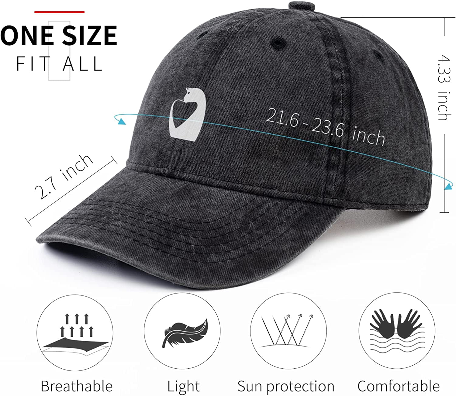 Hats for Women Baseball Cap Black Womens Baseball Caps Gorras Ball Cap Dad Fitted Plain Hat for Men Vintage Adjustable Funny Caps Apparel & Accessories > Clothing Accessories > Hats KLYJI   