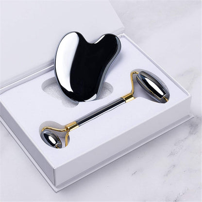 HOTACE Face Jade Roller Gua Sha Set Facial Beauty Roller Skin Care Tools Terahertz Energy Stone Massager for Face, Eyes, Neck, Finger Set Health & Beauty > Personal Care > Cosmetics > Cosmetic Tools > Skin Care Tools HOTACE   