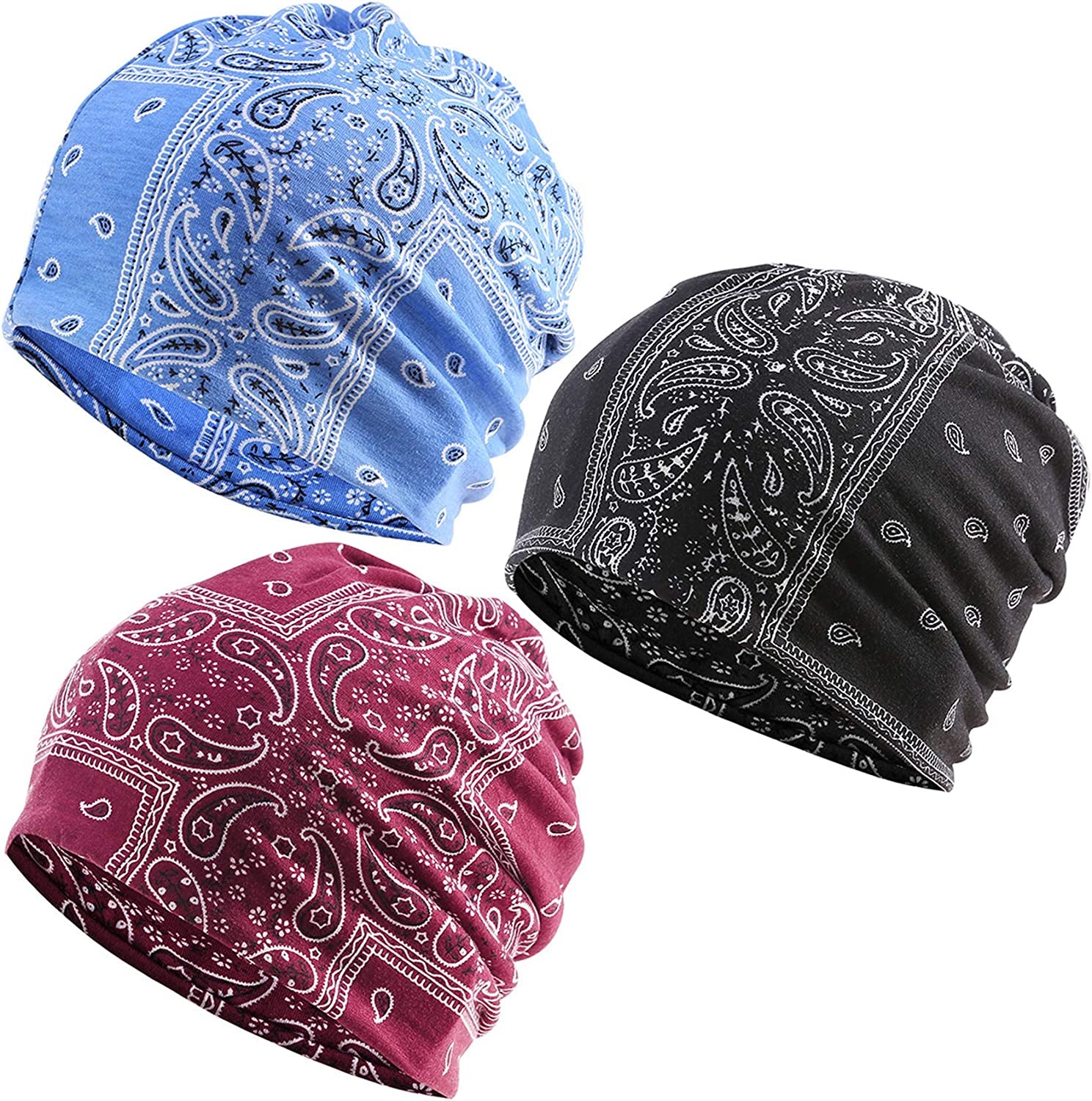 Kayier Women'S Baggy Casual Chemo Beanie Hats Headwear Caps Apparel & Accessories > Clothing Accessories > Headwear Kayier 3 Pack-v  