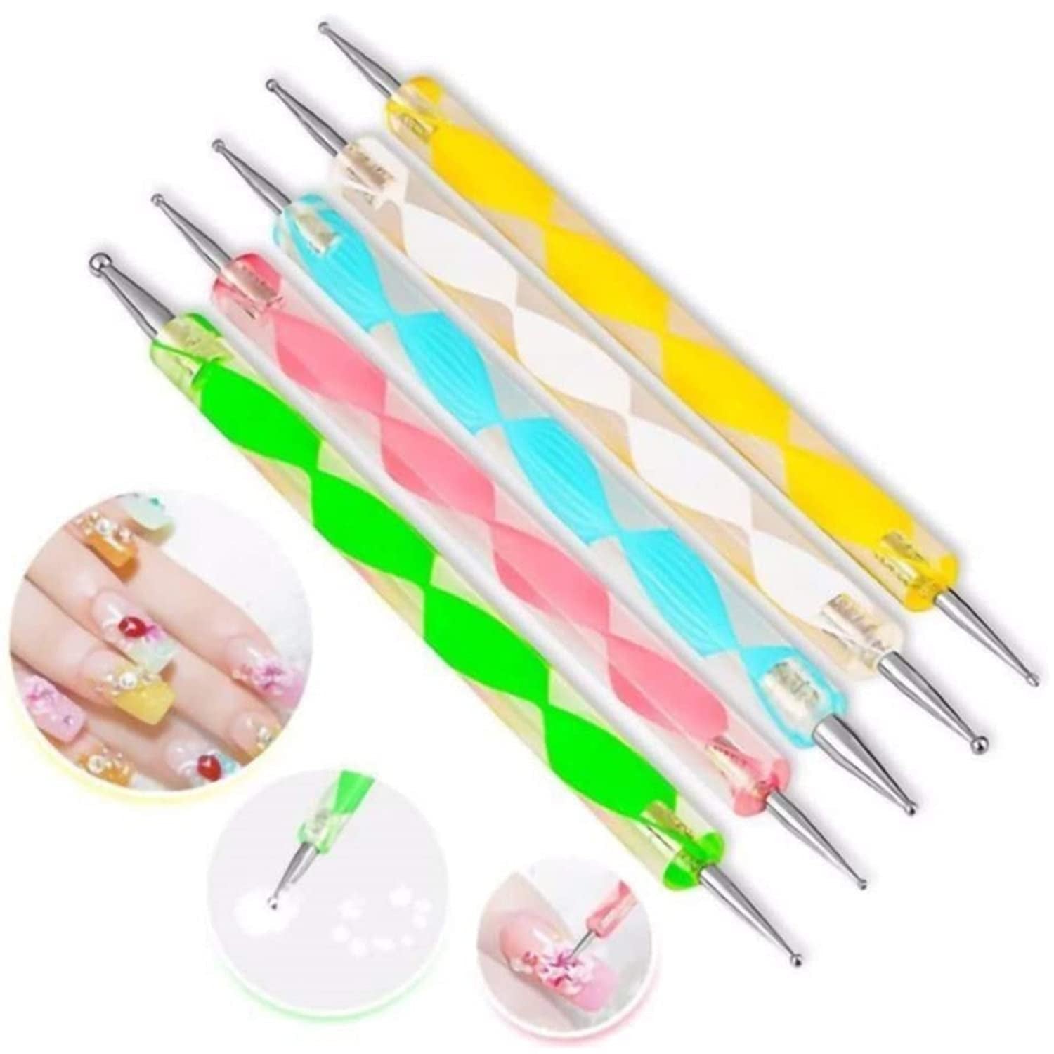 Jsdoin 5 Pc 2 Way Dotting Pen Tool Nail Art Tip Dot Paint Manicure Kit Health & Beauty > Personal Care > Cosmetics > Cosmetic Tools > Nail Tools Jsdoin   