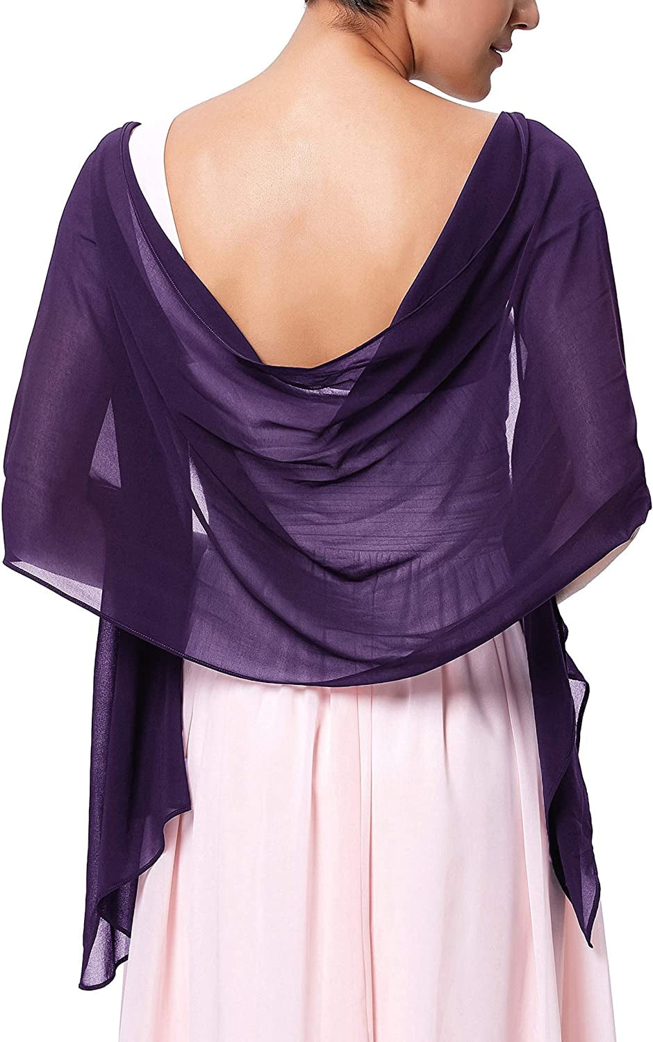 Kate Kasin Soft Chiffon Pashmina Scarf Shawls and Wraps for Formal Evening Party Dress, Bride Bridesmaid Shawl for Wedding Apparel & Accessories > Clothing Accessories > Scarves & Shawls Kate Kasin Dark Purple 72*18inch 