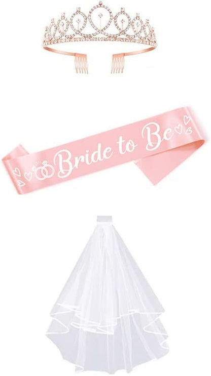 Party to Be Set of 8 PCS Rose Gold Bridal Shower Sash Bride to Be Maid of Honor Team Bride Bridesmaid Bride Tribe Sash Set Hen Night Bachelorette Party Wedding Decorations Apparel & Accessories > Clothing Accessories > Sashes Party to Be Set of 3 (B)  