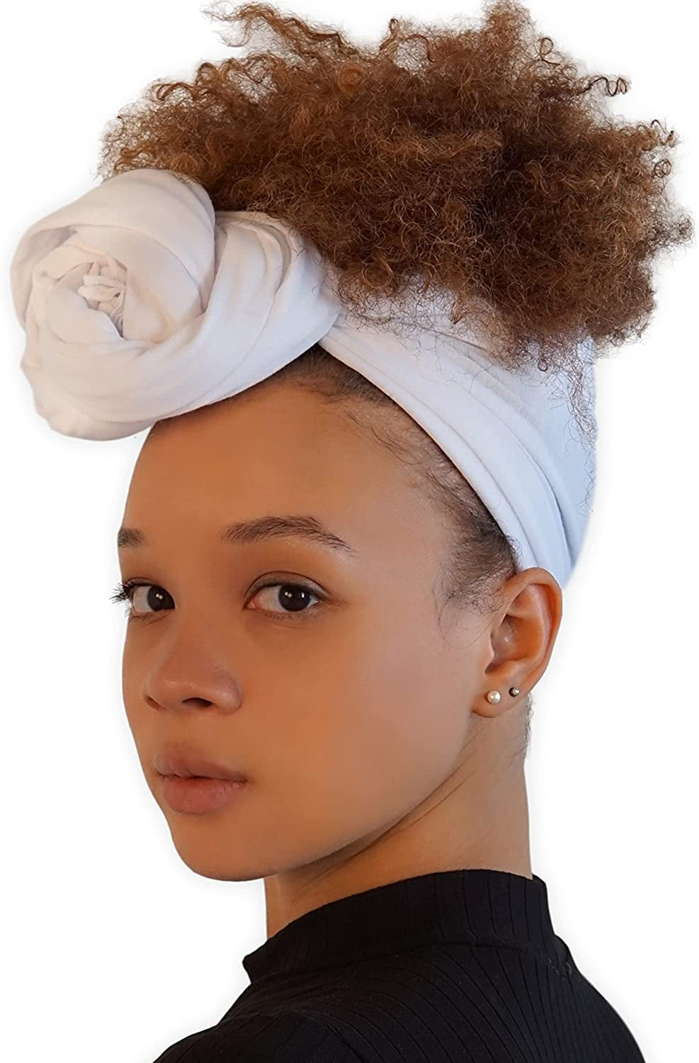 Head Wrap for Black Women - African Hair Wrap & Hair Scarf - Jersey Hair Turbans for Women - Soft & Breathable Headwrap Apparel & Accessories > Clothing Accessories > Bandanas & Headties Olivia Sylx White  