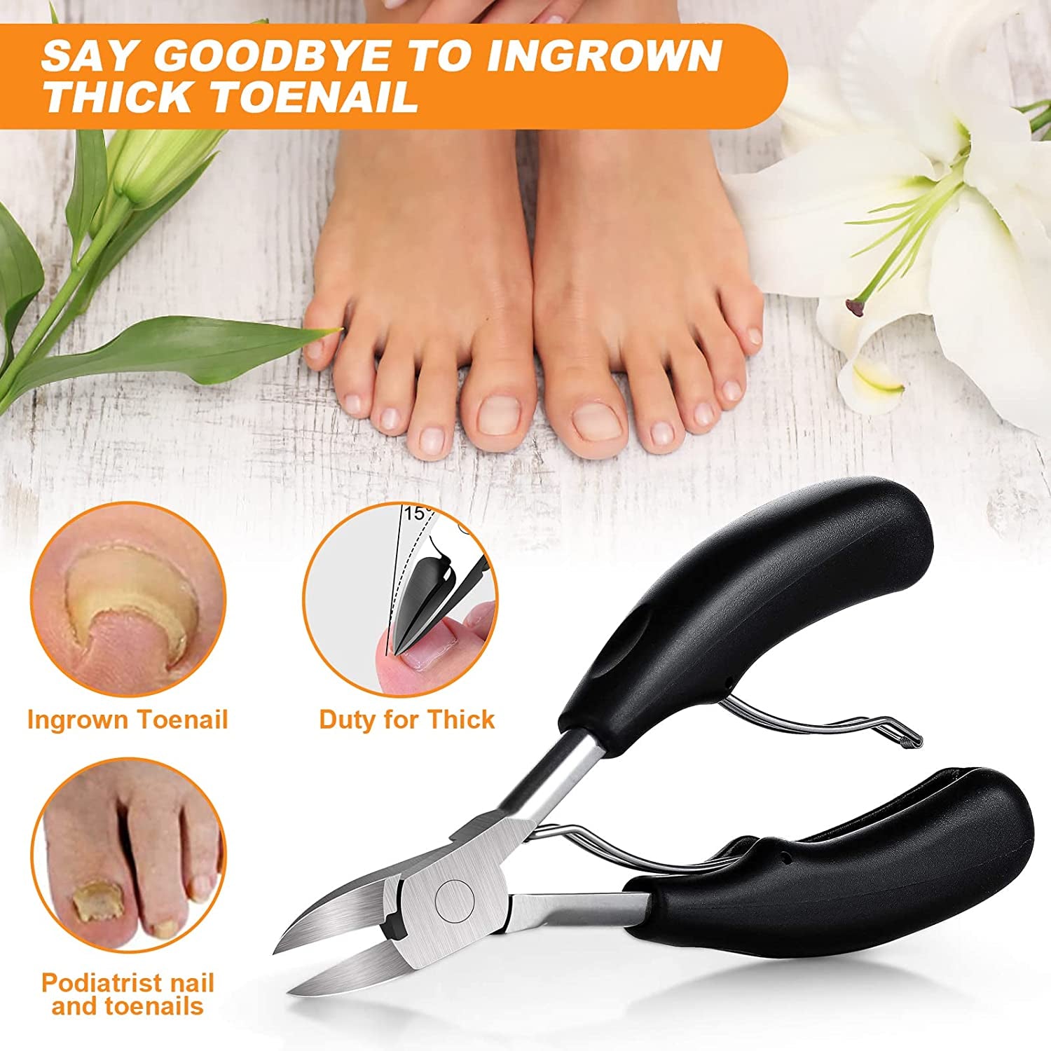 Ingrown Toenail Tool, Nail Clippers for Thick Nails, 5Pcs Toe Nail Clippers Treatment Tool for Thick Nails, Stainless Steel Toenails Trimmer and Professional Podiatrist Toenail Removal Kit Health & Beauty > Personal Care > Cosmetics > Cosmetic Tools > Nail Tools Mintiml   