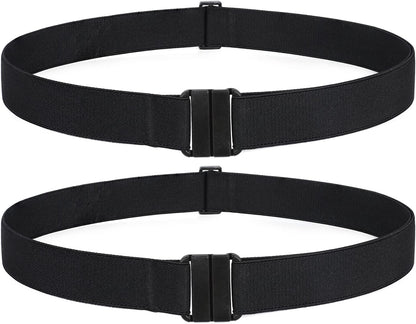 Women Invisible Belt, Comfortable Adjustable Stretch No Show Belt with Flat Buckle by SUOSDEY Apparel & Accessories > Clothing Accessories > Belts SUOSDEY 02-black+black US Size:0-14 