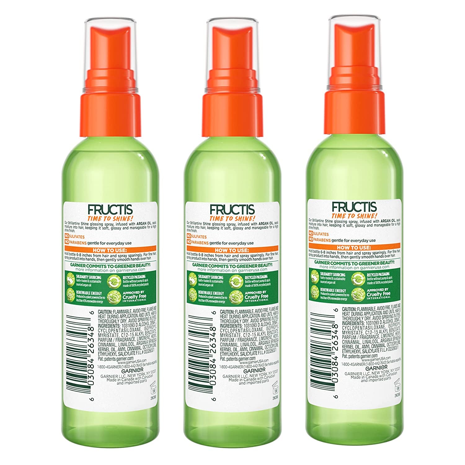 Garnier Hair Care Fructis Style Brilliantine Shine Glossing Spray, 3 Count Health & Beauty > Personal Care > Hair Care Garnier   