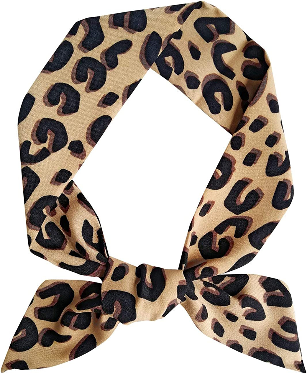 GERINLY Leopard Neck Tie Chic Skinny Scarf Hairband Stylish Purse Scarf Leopard Accessory Apparel & Accessories > Clothing Accessories > Bandanas & Headties GERINLY Color1  