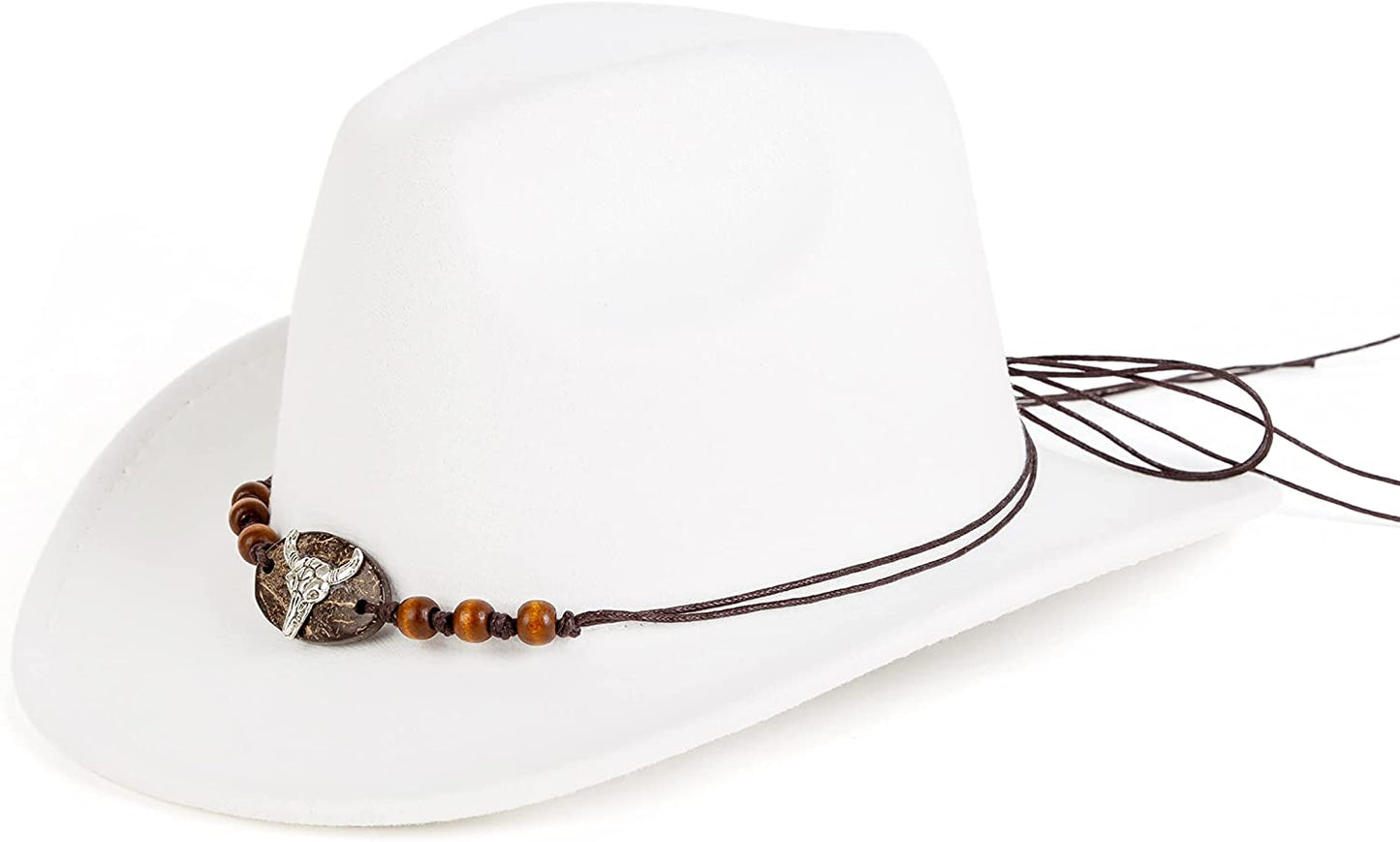 Gossifan Womens Classic Western Cowgirl Cowboy Wide Brim Hats with Belt Apparel & Accessories > Clothing Accessories > Hats Gossifan Snow White 7 1/8-7 1/4 